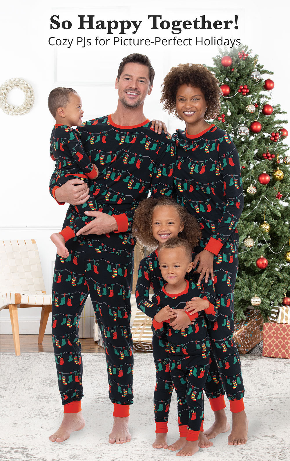 Christmas Socks Printed Pajama Set For Family