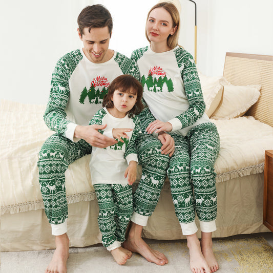 Printed Christmas Pajama Family Set