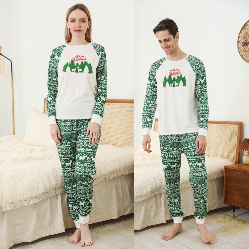 Printed Christmas Pajama Family Set