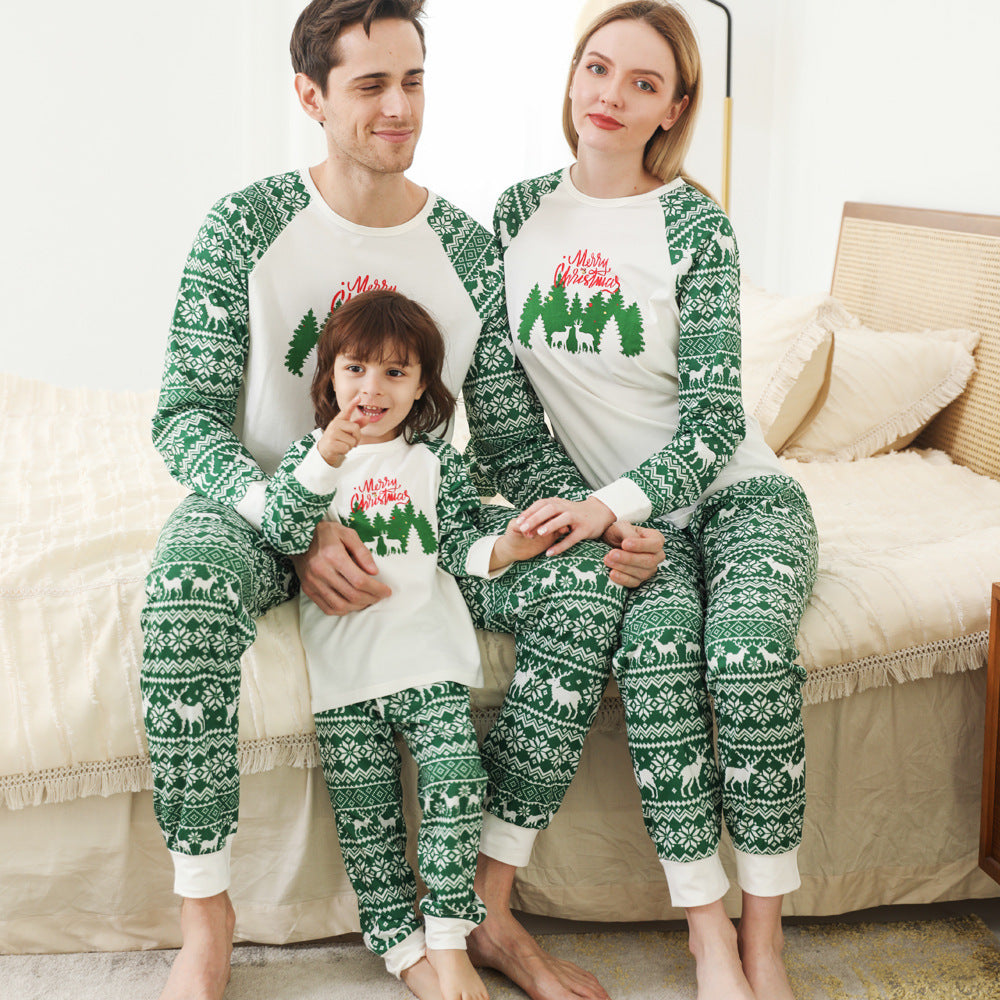 Printed Christmas Pajama Family Set