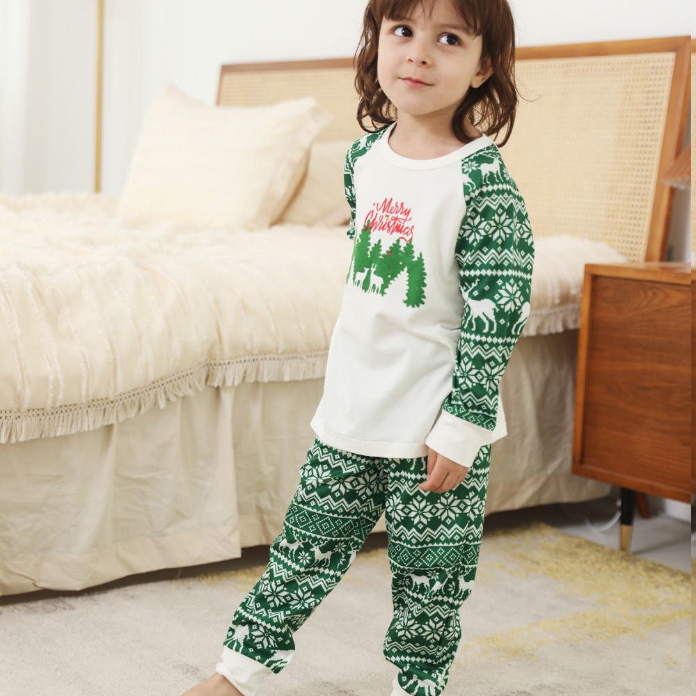 Printed Christmas Pajama Family Set